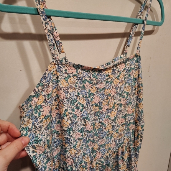 Old Navy Multicolor Floral Tiered Swing Dress Sz M Summer Vacation Cottagecore - Picture 3 of 7